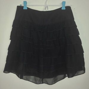 Express Design Studio Black Ruffled Mini Skirt 0
